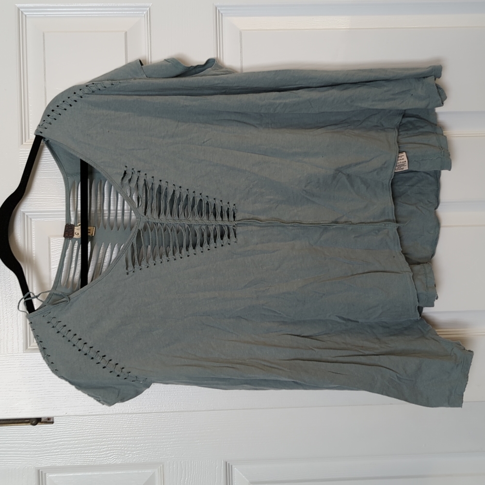Free People we the free distressed braided drape top